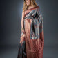 Opulent Grey and Maroon Semi-Silk Saree