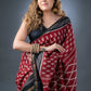 Timeless Maroon and Black Maheshwari Silk Saree