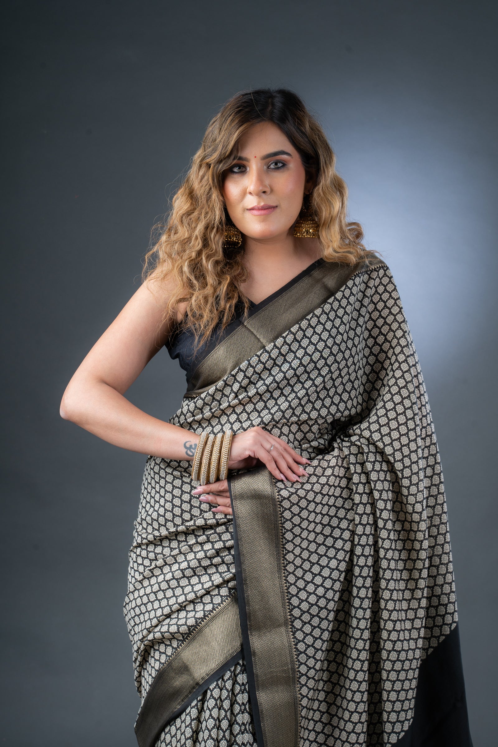 Timeless Black Assam Silk Saree