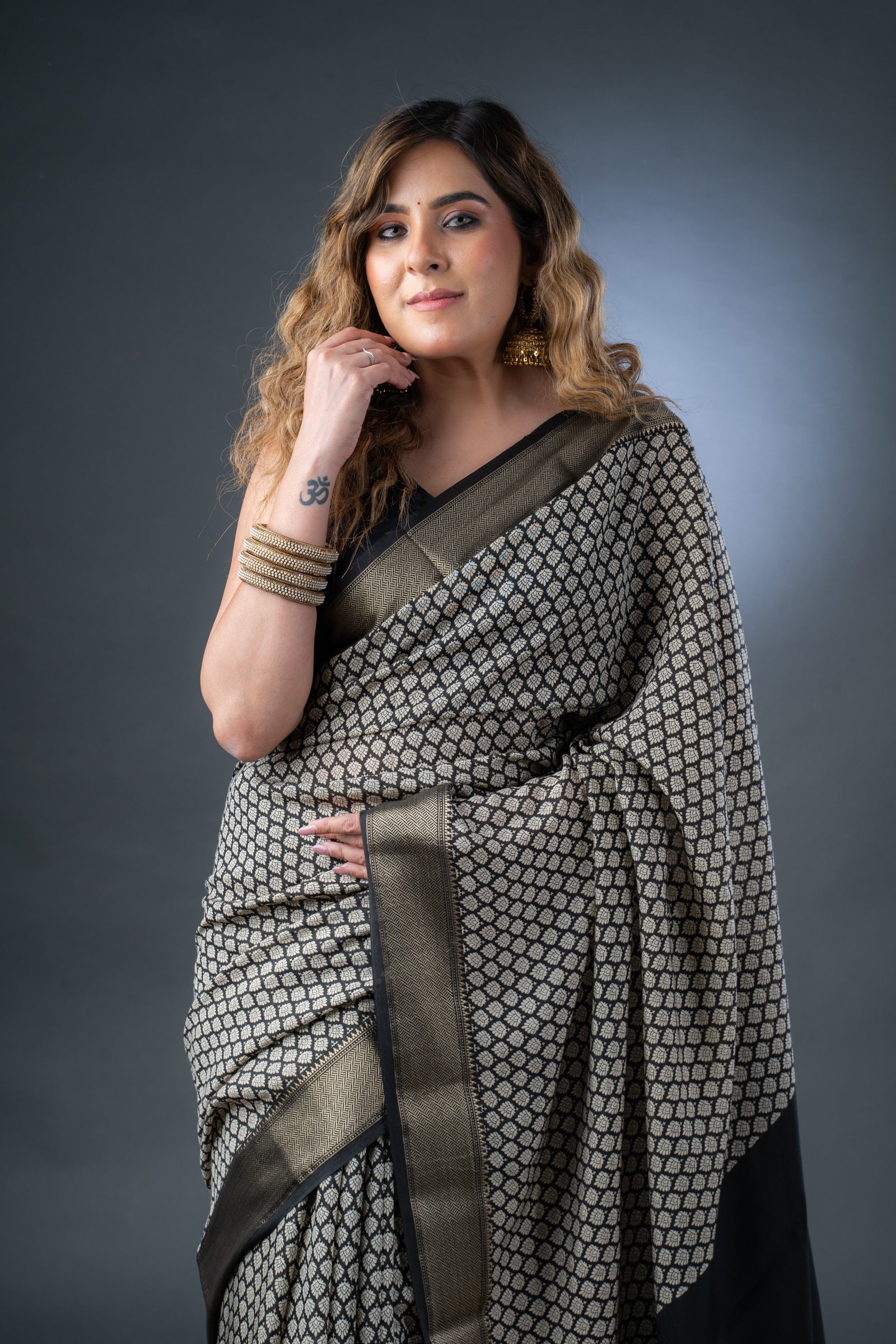 Timeless Black Assam Silk Saree