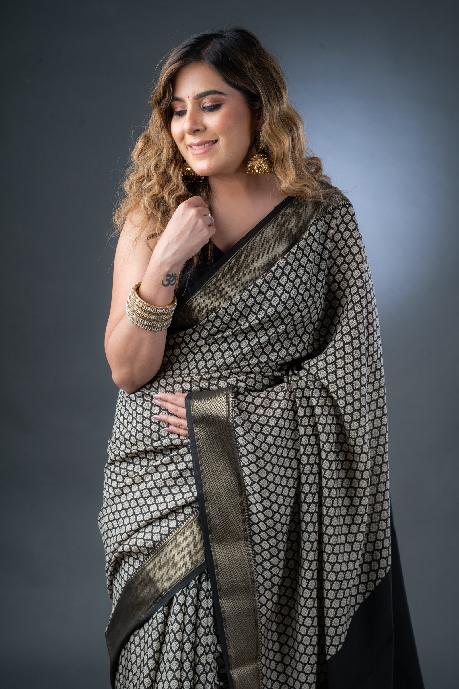 Timeless Black Assam Silk Saree