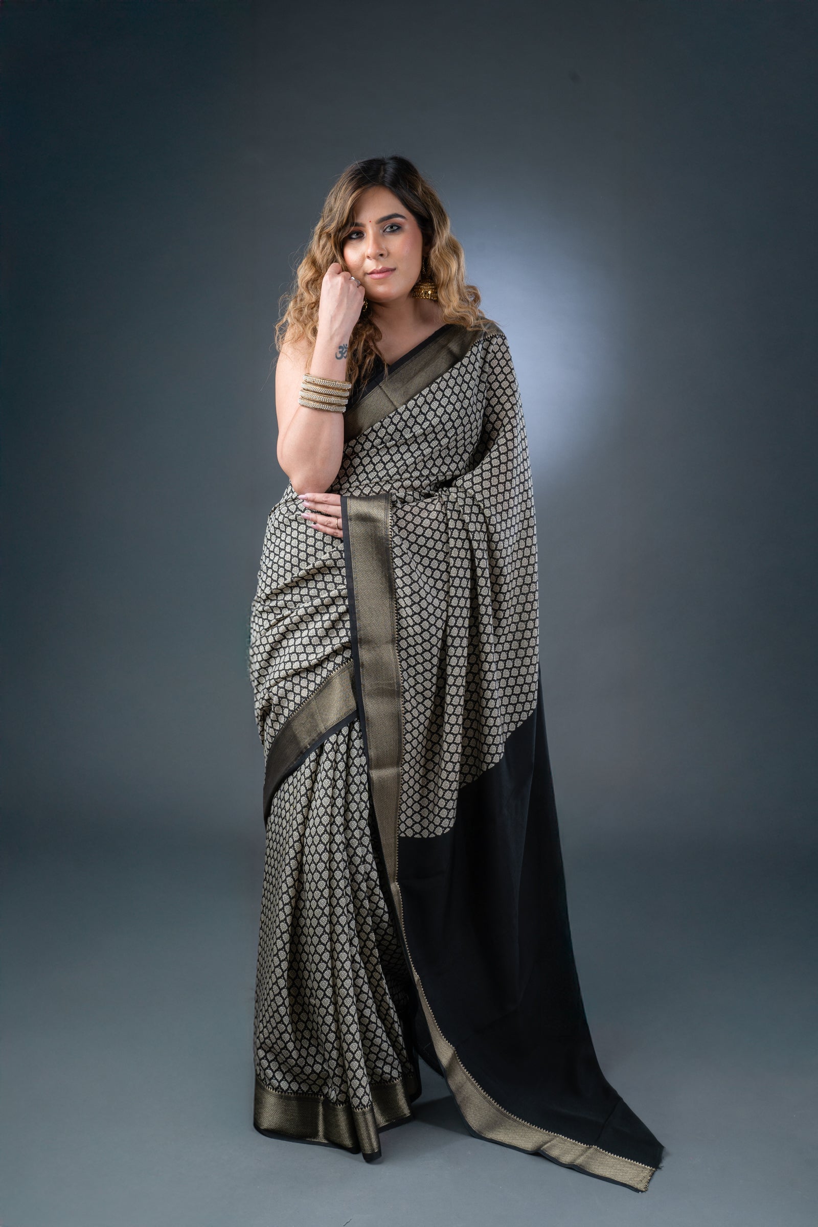 Timeless Black Assam Silk Saree