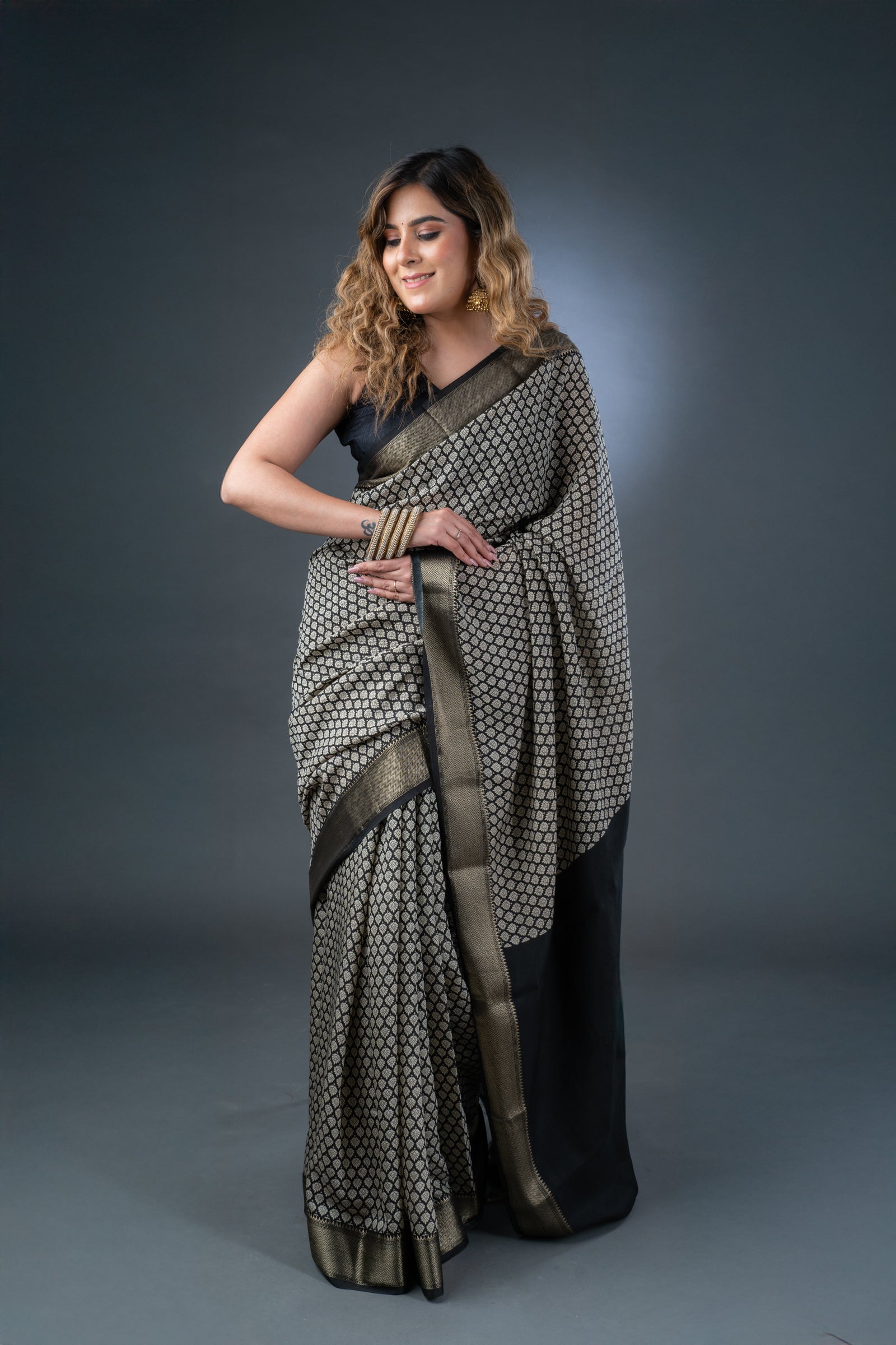 Timeless Black Assam Silk Saree