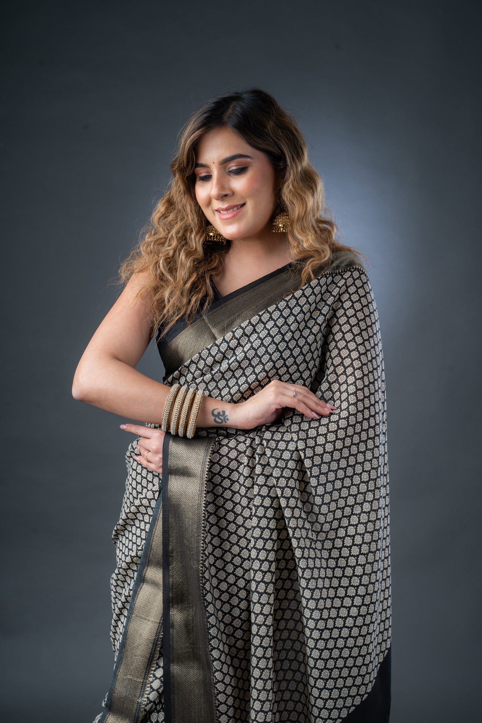 Timeless Black Assam Silk Saree