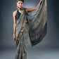 Elegant Black Block Print Assam Silk Saree