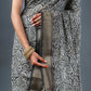 Elegant Black Block Print Assam Silk Saree