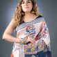 Peach Bliss Linen Cotton Printed Saree
