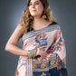 Peach Bliss Linen Cotton Printed Saree