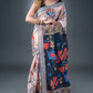Peach Bliss Linen Cotton Printed Saree
