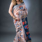 Peach Bliss Linen Cotton Printed Saree