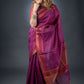 Regal Purple Chanderi Cotton Saree