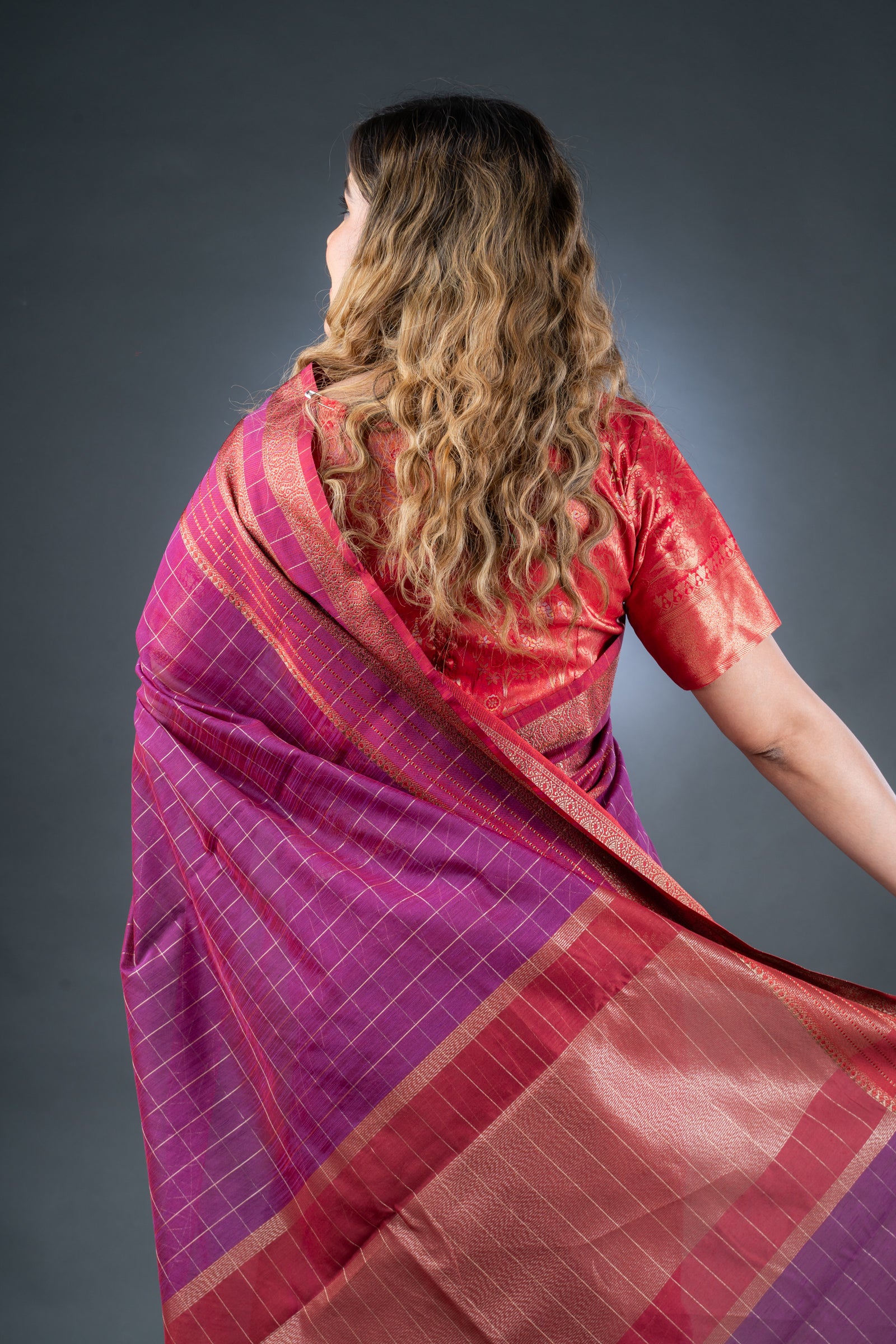 Regal Purple Chanderi Cotton Saree