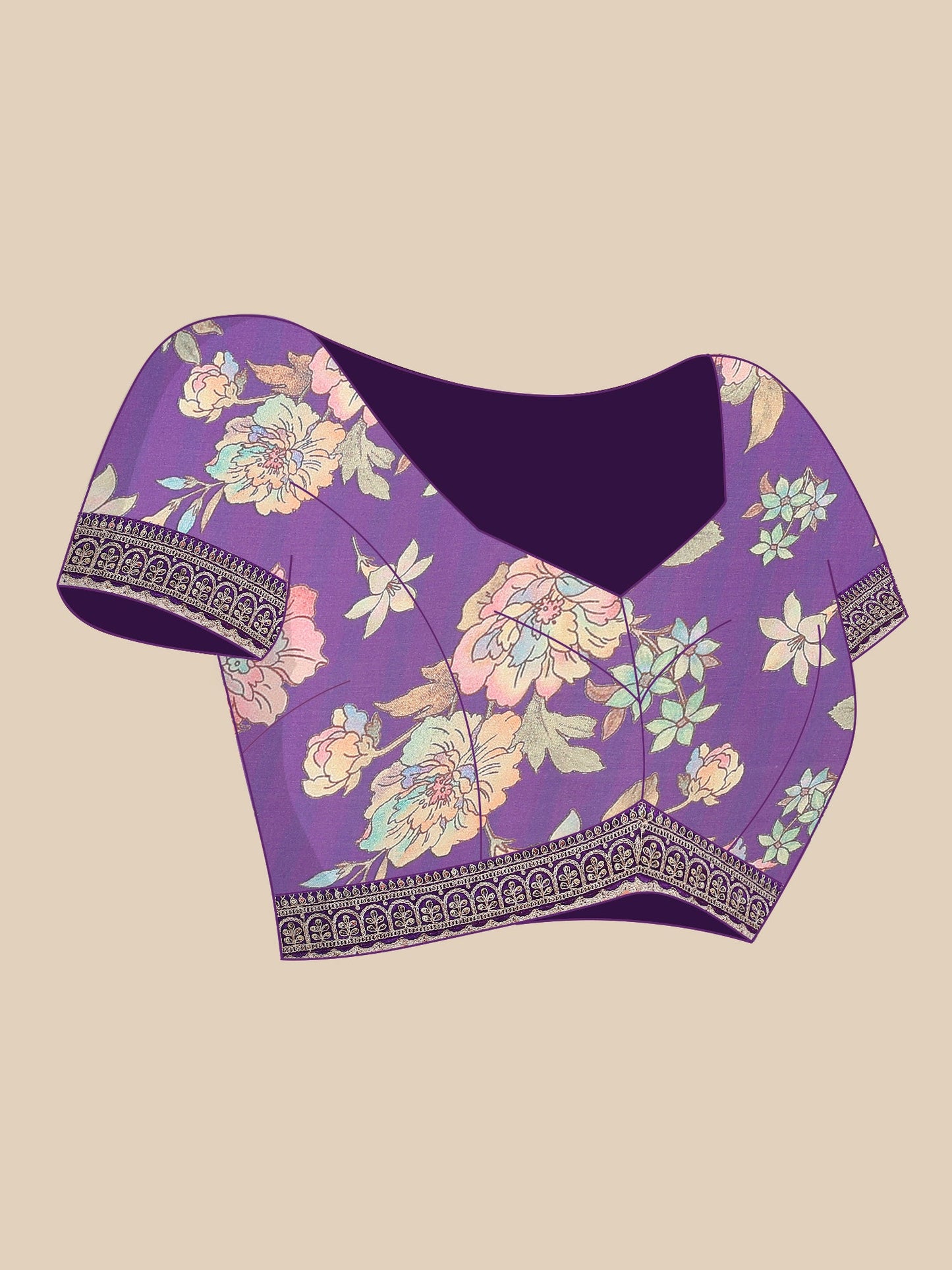 Gulbadan Lilac Organza Saree