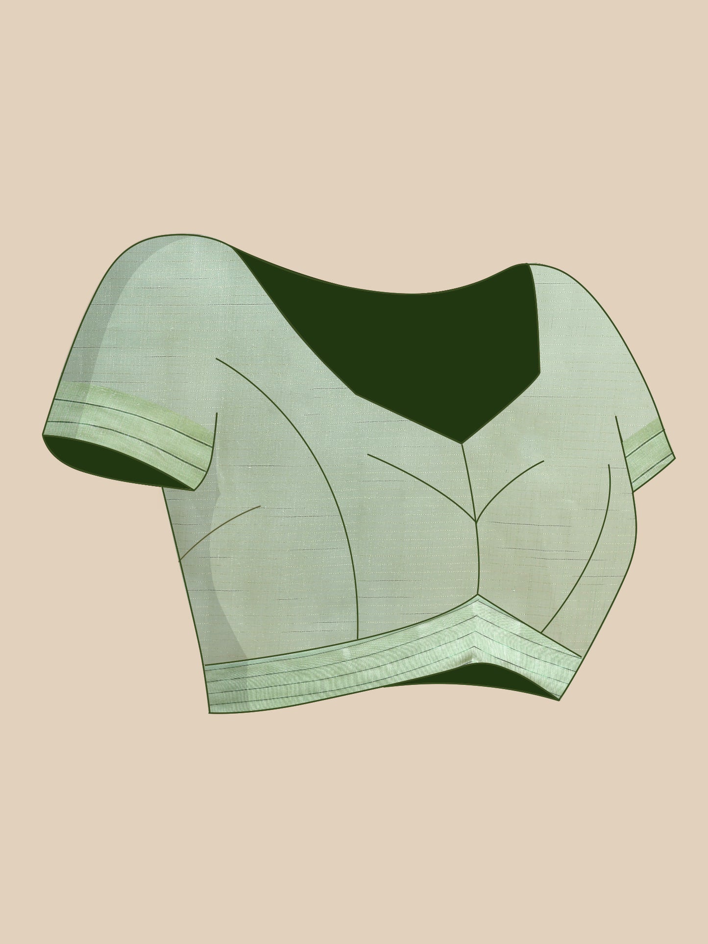Green Chanderi Cotton Applique Saree