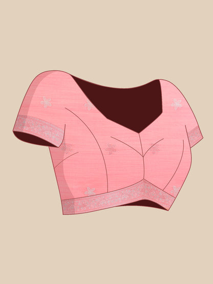 Pink Cotton Silk Saree