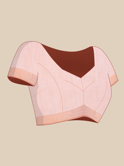 Pink Chanderi Cotton Applique Saree
