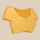 Fresh Bloom- Mustard Yellow Hand-Painted organza Cotton Saree