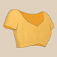 Yellow Hand-Painted Organza Saree