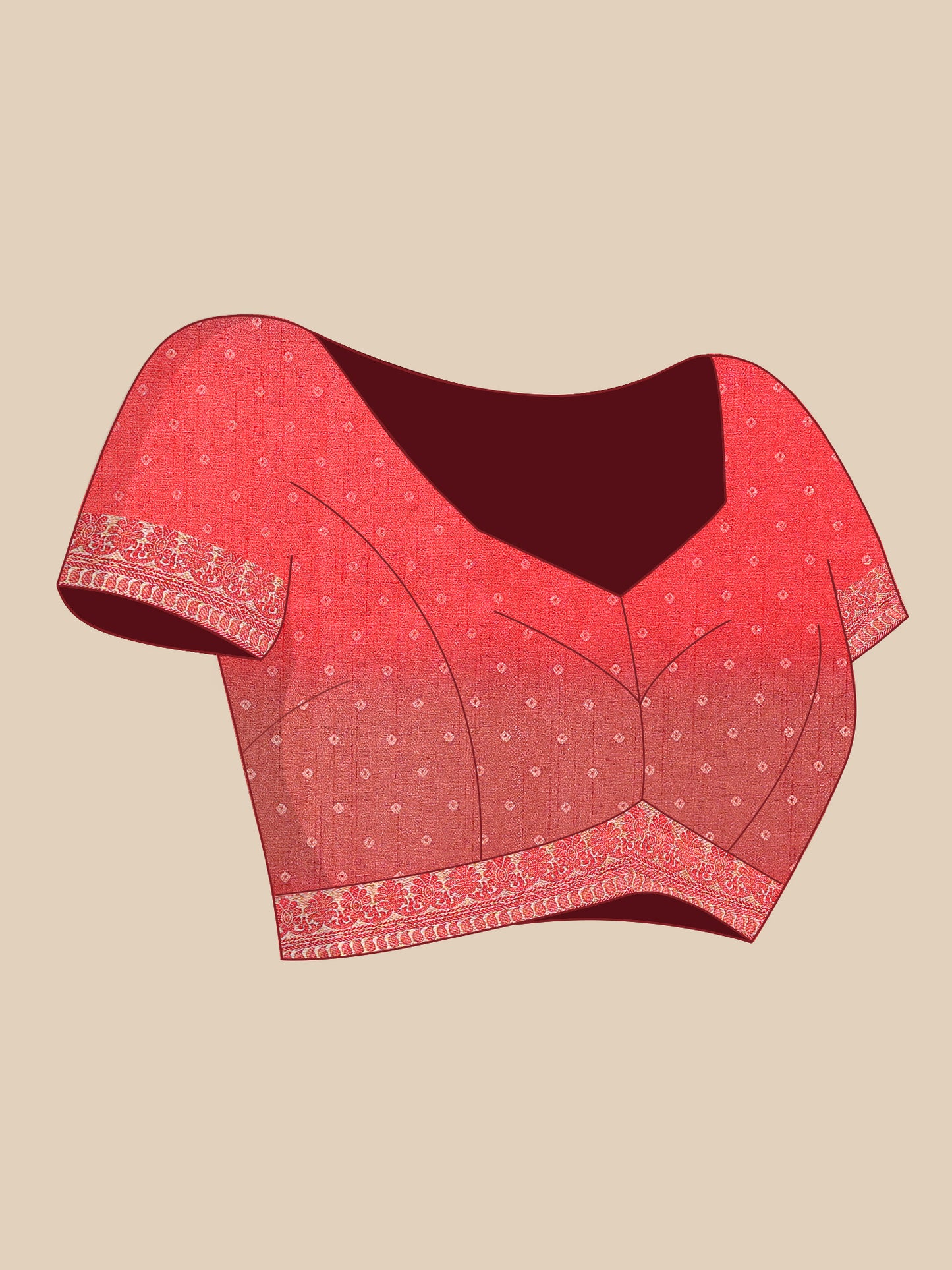 Red Georgette Bandhani Print Saree
