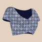 Indigo Grace - Handblock Linen Cotton Saree